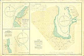 Malawi 1:3600 chart of Monkey Bay; also charts of Fort Maguire (Makanjila) and Chipoka Roads