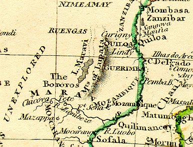 1828 Africa map (detail)
