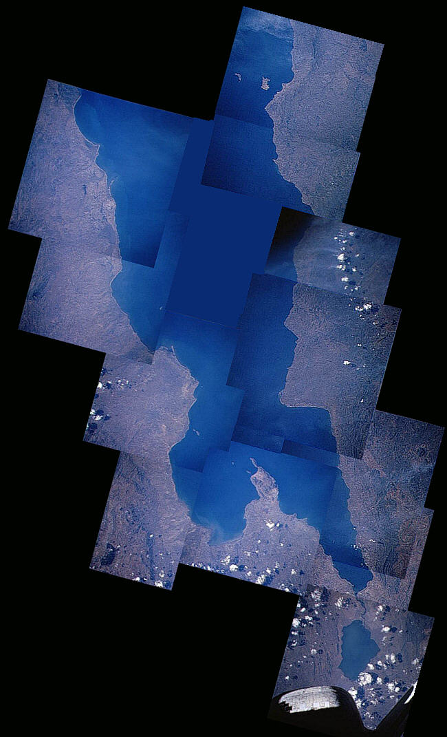 Southern L. Malawi from Shuttle Columbia,
NASA photos edited together by M. K. Oliver